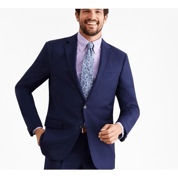 Brooks Brothers Explorer Regent Fit Wool Blend Blazer Suit Jacket Navy Size 40R - Picture 1 of 13